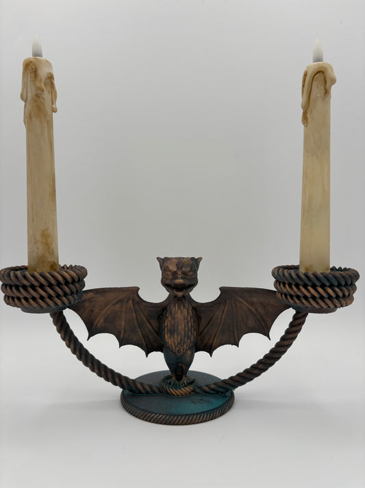 Bat stanchion candlestick holder